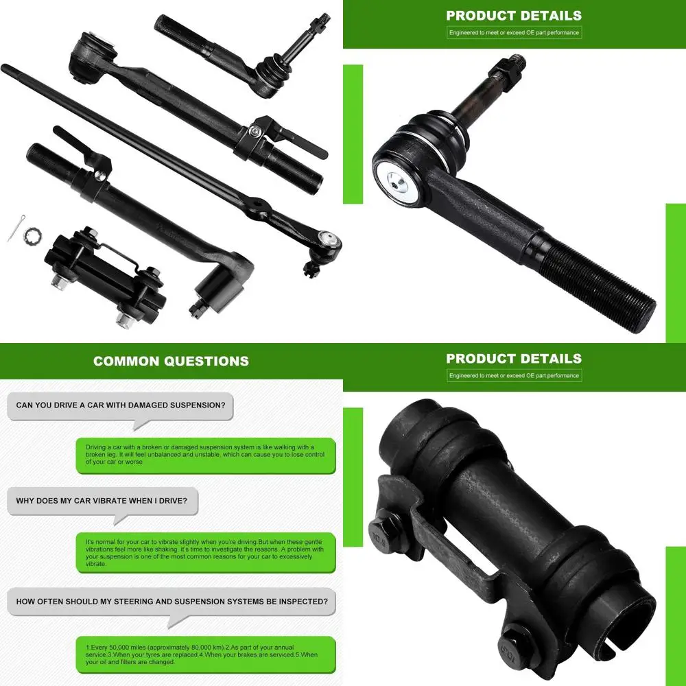 

SCITOO 5pcs 4WD Front Suspension Kit Outer Tie Rod End Center Link Tie Rod Adjusting Sleeve Fit 2005-2016 For Ford For F-250 Sup