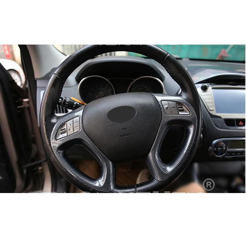 Car Steering Wheel Button Switch Decoration Bezel Cover Trim For Hyundai ix35 2010 2011 2012 2013 2014 2015 Car Styling ABS