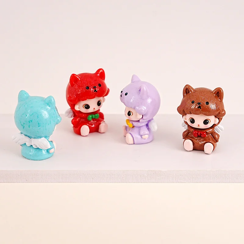 Puppy Angel Doll Mini Figure Cartoon Resin Mini Figure Ornament Desktop Car Cute Decoration