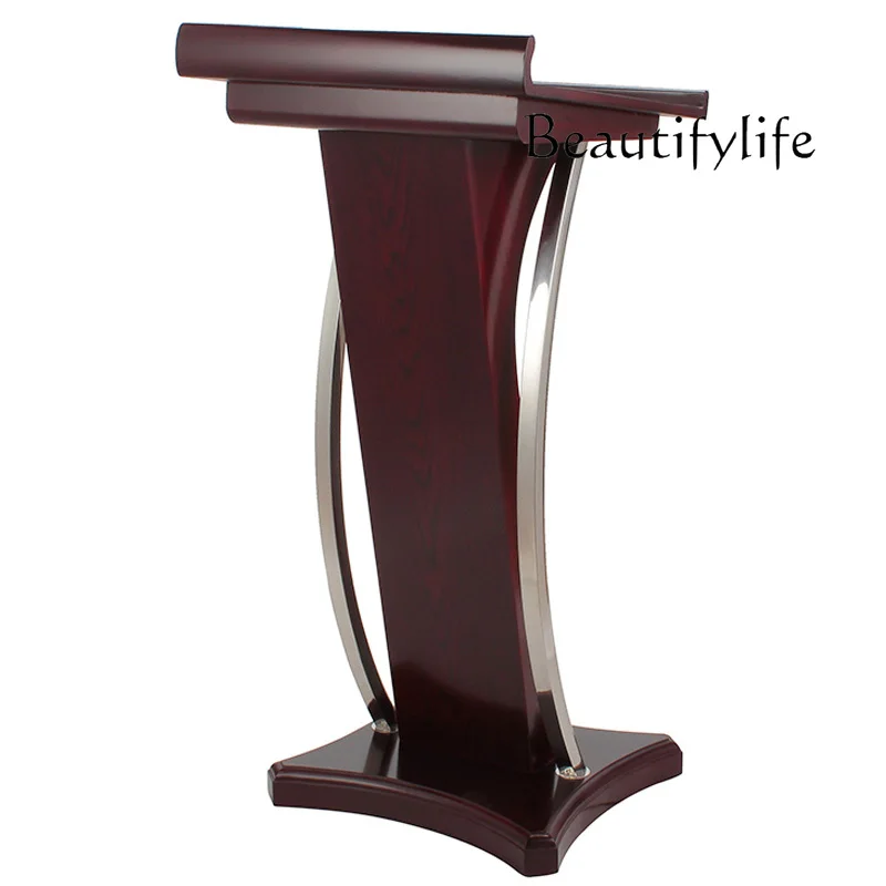 Podium Table Meeting Room Multimedia Speech Microphone Speaker Desk Simple Modern Reception Desk Consultant