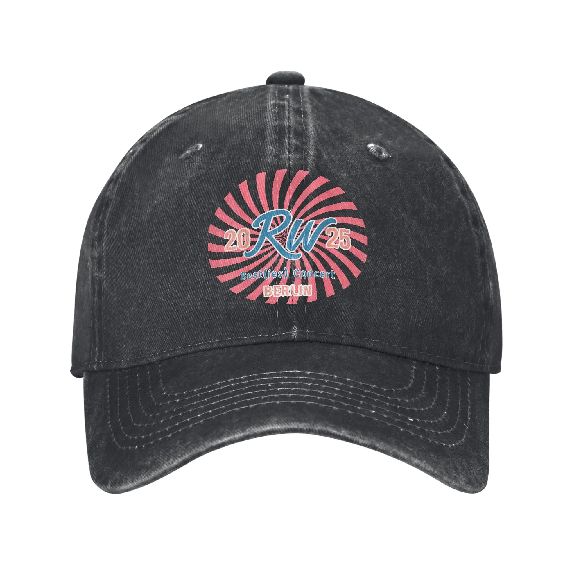 

Robbie Williams RW 2025 Tour Besties Men Women Baseball Caps Concert Berlin Distressed Denim Hats Outdoor Adjustable Snapback