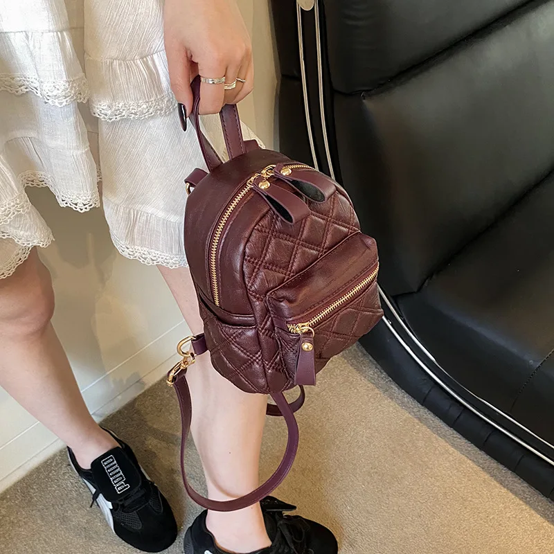 

Fashion Backpack Women Designer PU Leather Small Girl Backpack Bag Leisure Women Shoulder Bag Mini School Backpack Travel Bag