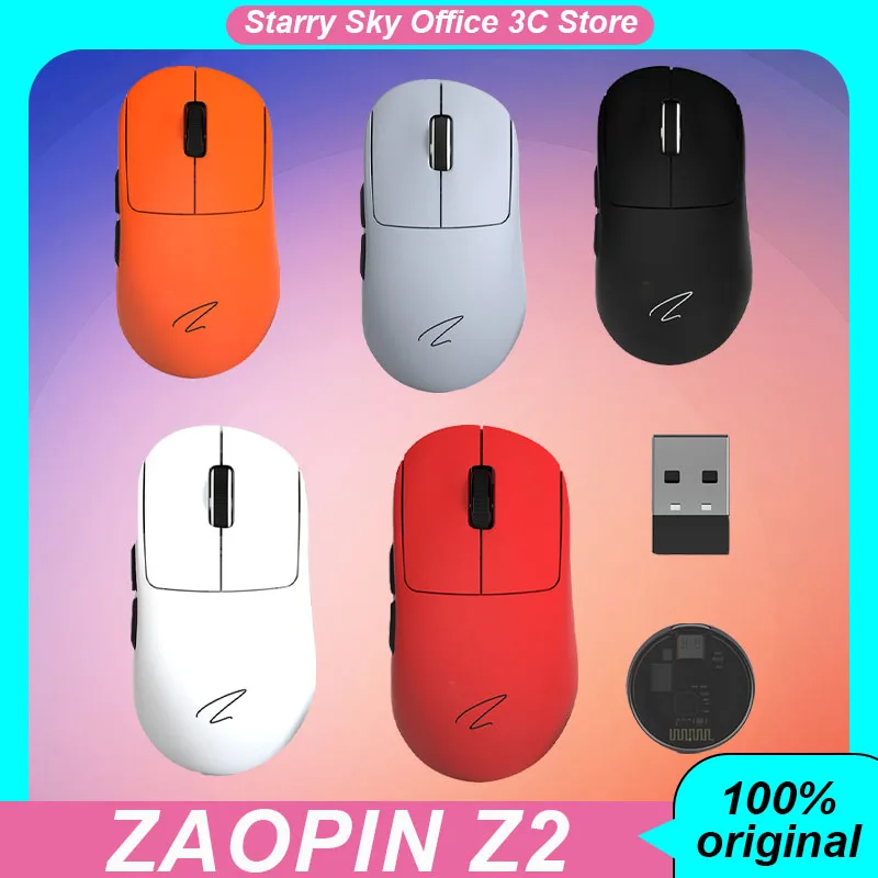 Zaopin Z2 Max Wireless Mouse Bluetooth 3mode Paw3395 Sensor Ergonomics 65g Lightweight Laptop Office Custom Gaming Mouse Pc Gift