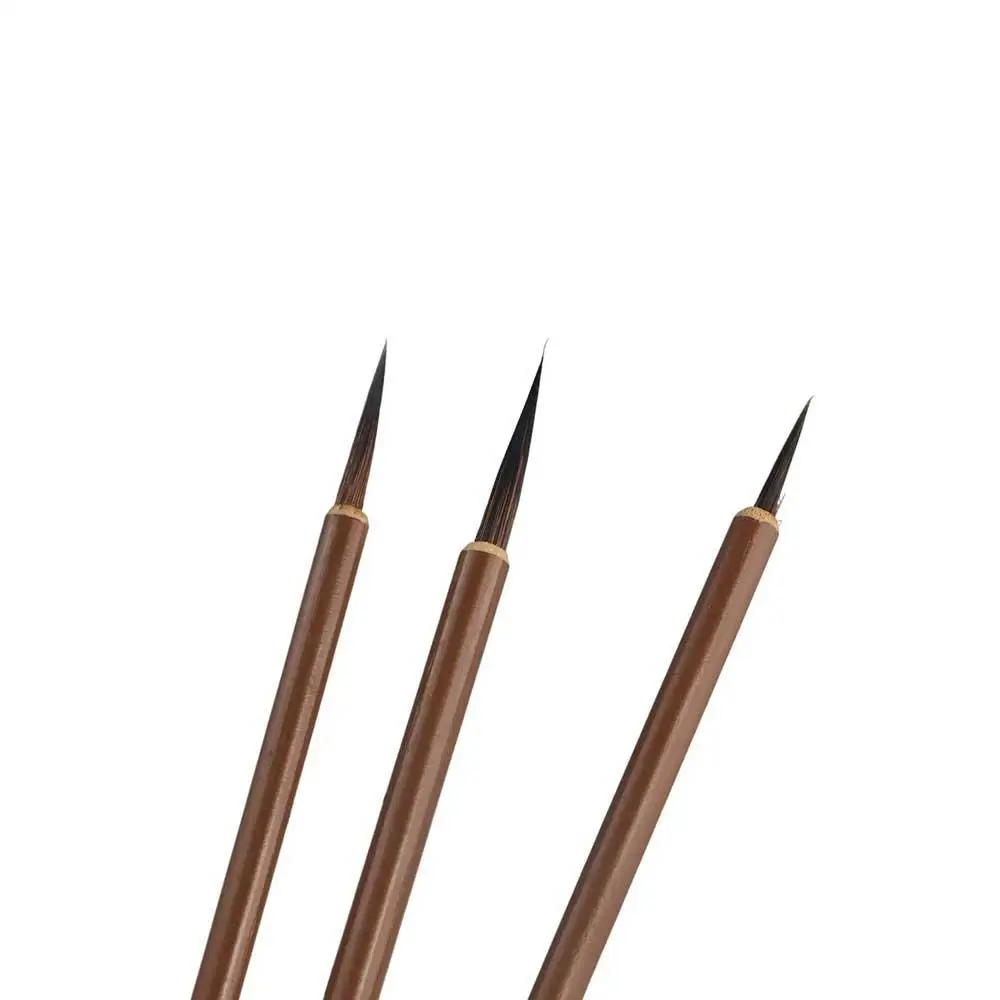3pcs/set Stationery Weasel Hair Paint Brush Hook Line Pen Brush Pen Calligraphy Brush