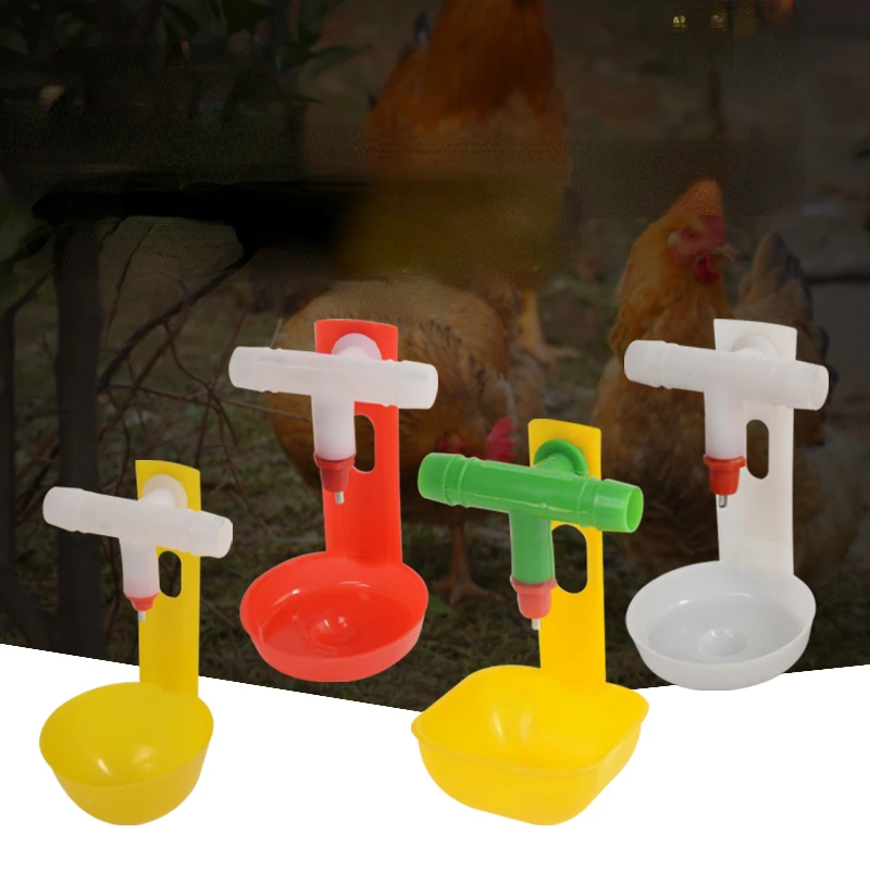 

50PCS Chicken three-way drinking water dispenser special hanging cup Spring steel ball three-way special hanging cup