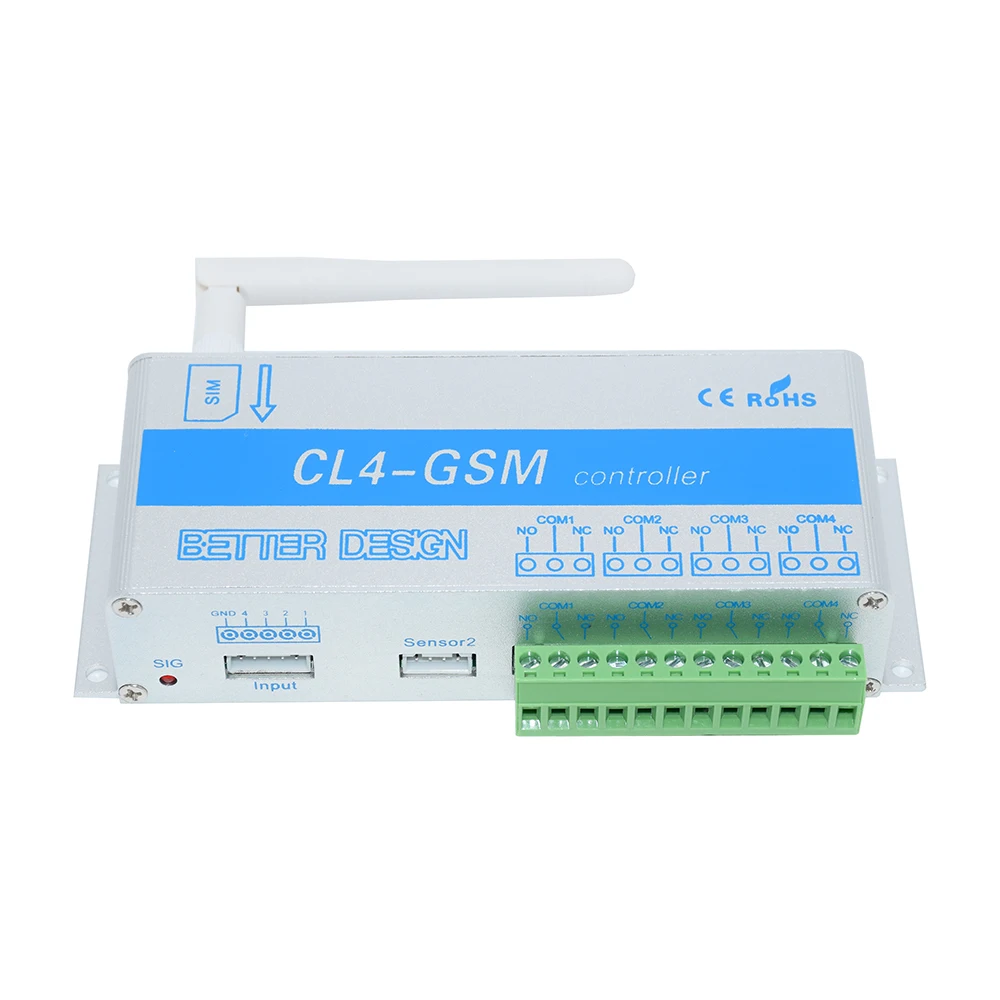 GSM Switch SMS APP Remote Controller  CL4-GSM 4 Relays Output Garage Door Great For Control Home Electrical Devices