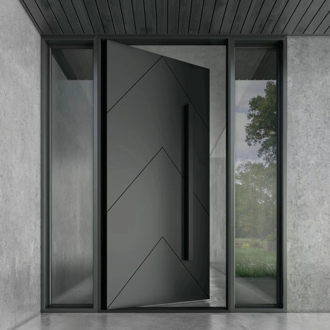 Hot Simple Project Security Entrance Door Swing Pivot Made Steel Stainless Steel Glass Wood Polymer for Outdoor Hotel Villa