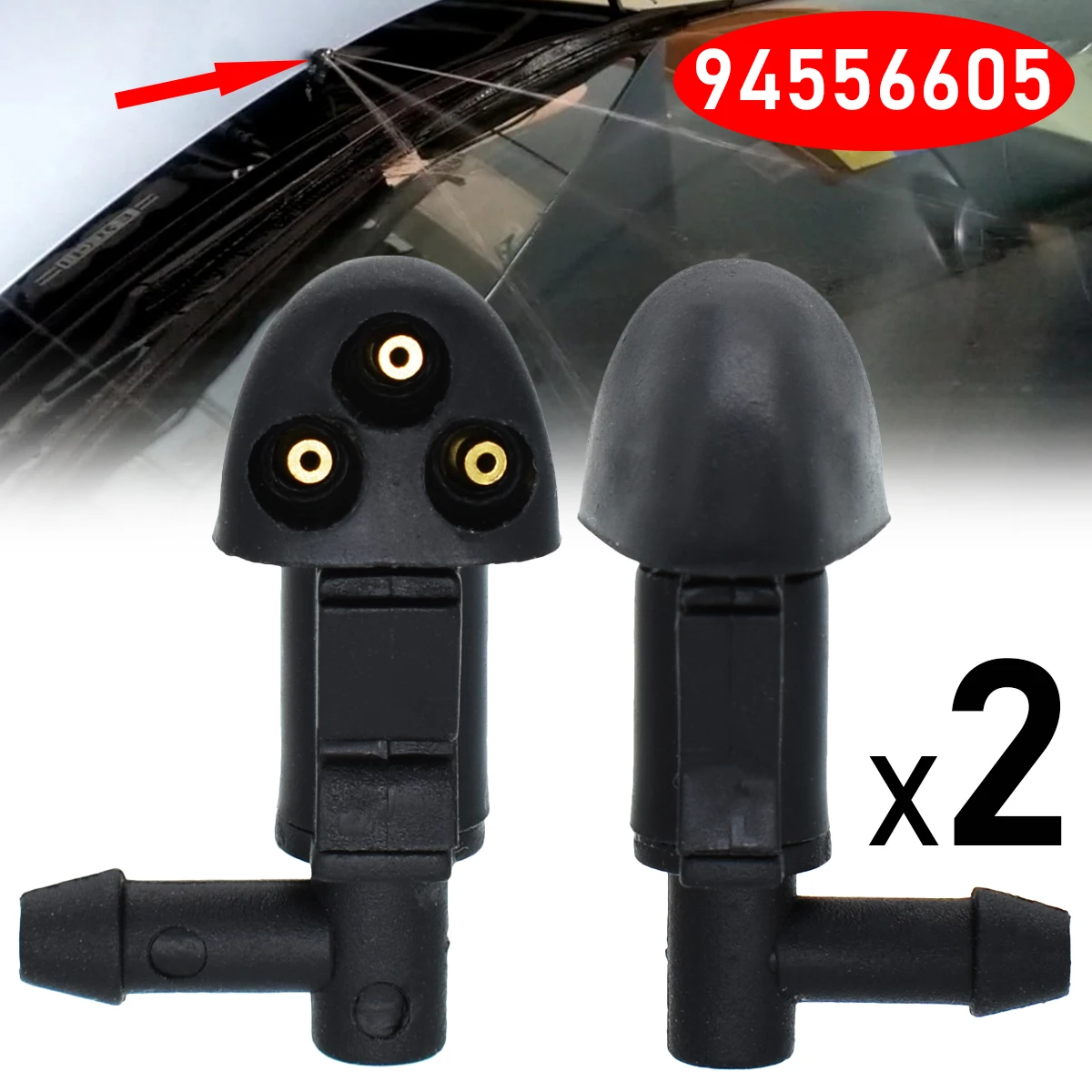 2x Front Windshield Wiper Washer Nozzle Spray Jet For Chevrolet Cruze MK1 2008 - 2016 94556605 Hood Sprayer Nozzles Replacement