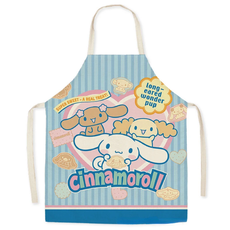 Cute Parent-child Apron Hanging Neck Children's Adult Linen Kitchen Baking New Cartoon Printing Painting Anti-fouling Apron