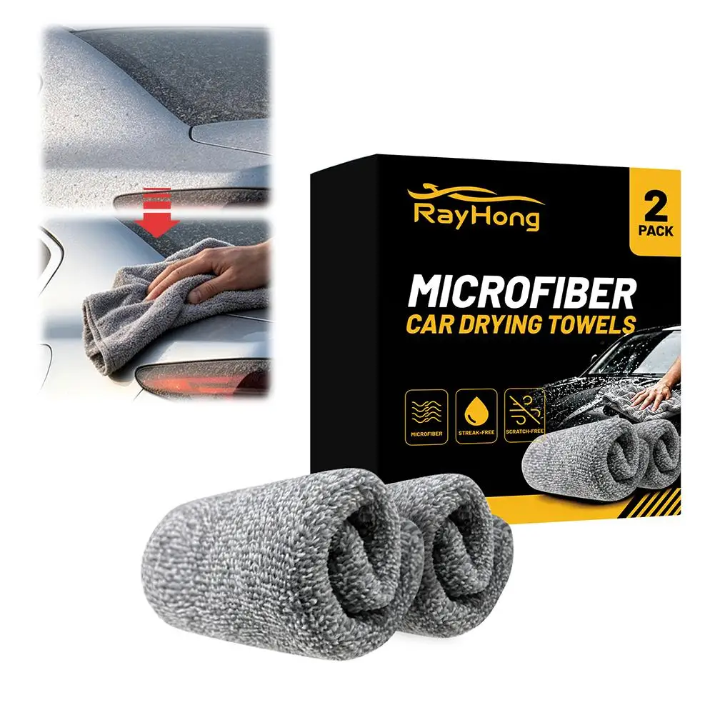 Microfiber Car Washing Towel Soft Quick Drying Windows Mirrors Wiping Rags Home Double Layer Cleaning Cloths 500GSM