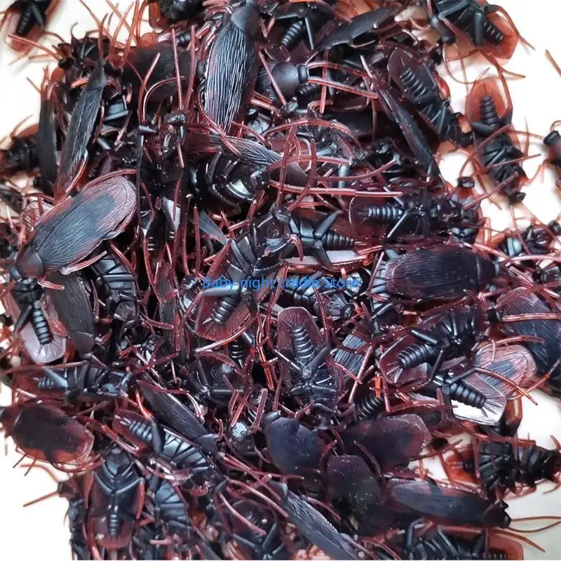 

J2FF 100pcs Halloweens Trick Toy Set Realistic Cockroach Decoration for Parties Fun
