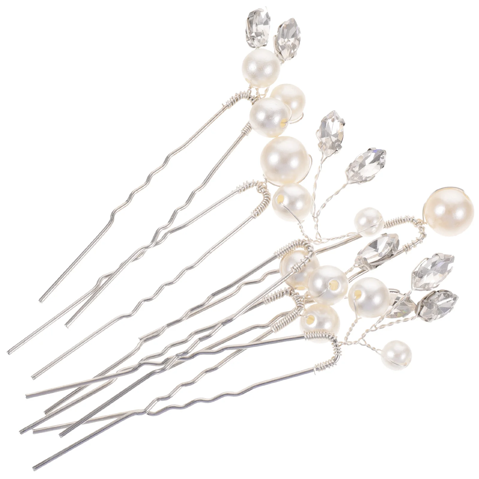 6 قطع دبابيس شعر الزفاف إكسسوارات شعر الزفاف حجر الراين لؤلؤة أوبدو العصي للنساء حفل زفاف ديكور الشعر