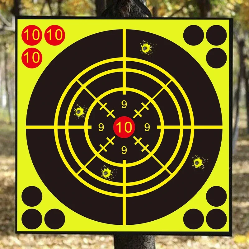10pcs 6 inch Splatter Target High Visibility Adhesive Shooting Target Stickers Reactive Hunting Shooting Training Paper