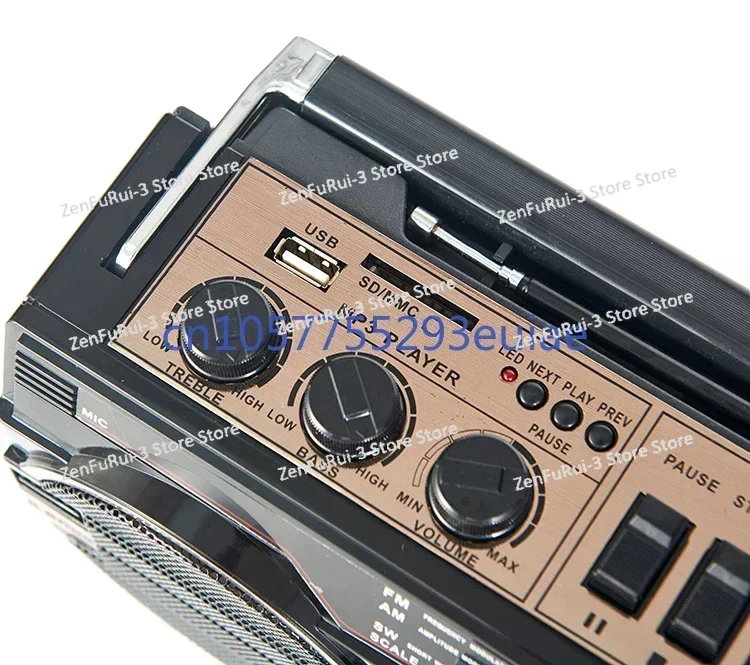 New antique high-power four-band recorder, tape player, tape recorder, radio USB SD card Bluetooth