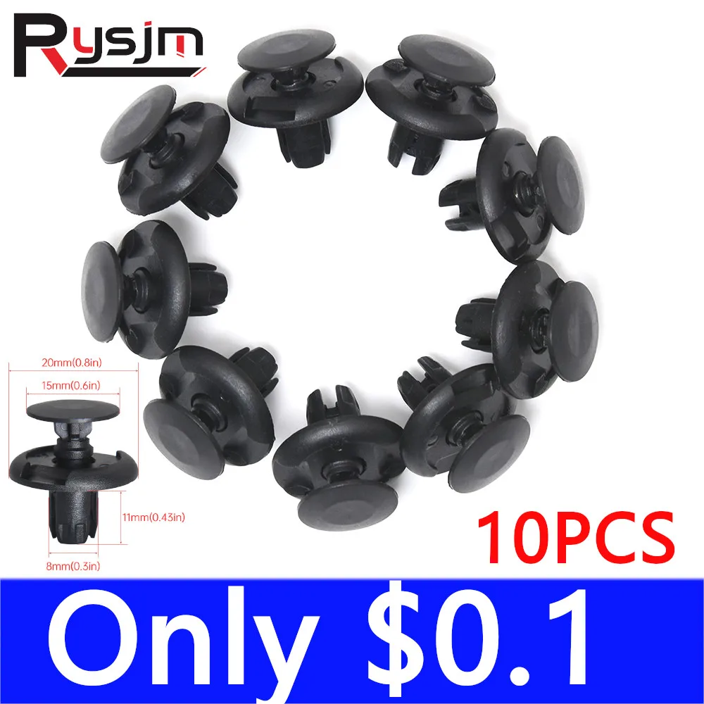 10Pcs Plastic Auto Fastener 8mm Hole Boot & Trunk Trim Clips 8mm Car Bumper Door Panel Fender Liner Clips Retainer For Nissan