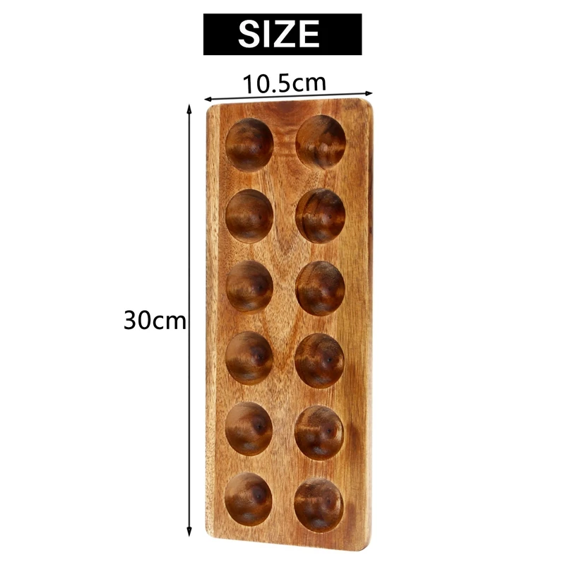 12 Holes Japanese Style Wooden Double Row Egg Storage Box Home Organizer Rack Eggs Holder Kitchen Decor Accessories