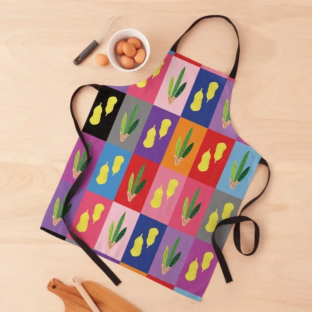 

Lulav and Etrog Pop Art Grid Apron for kitchen useful Dress Kitchen Kawaii Accessories Kitchen Household Items Apron