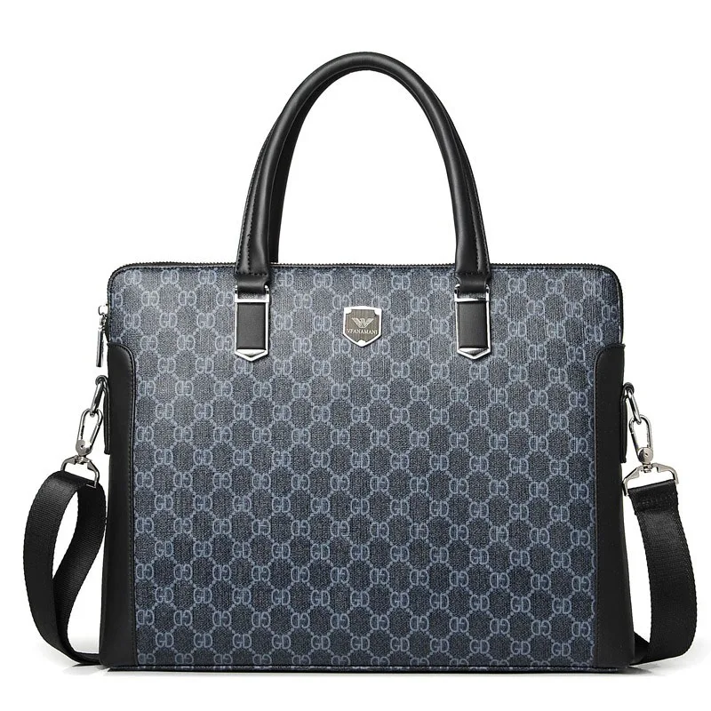 2026 New Design Men's Fashion Leather  Leather Briefcase for 13-14 Inch Laptop Handbag Business Travel Shoulder Bag