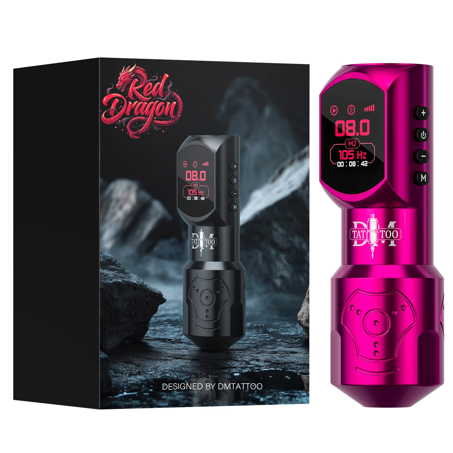DM Red-Dragon Tattoo Machine Wireless Tattoo Pen Coreless Brushless Motor High-Capacity Battery Tattoo Pen For Tattoo Artists