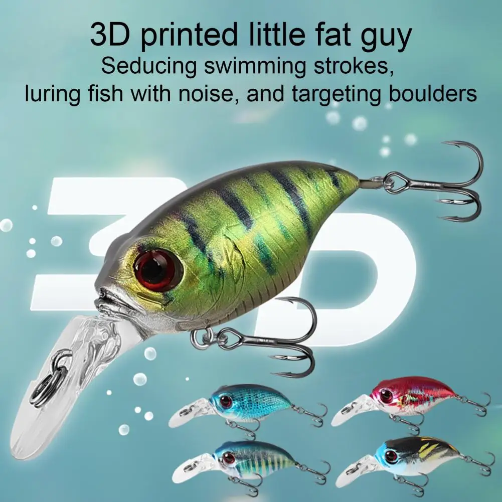

Fishing Lure Wobblers Floating Artificial Hard Bait with Treble Hook Realistic Looking Bright Color Crank Fishing Lure Bait