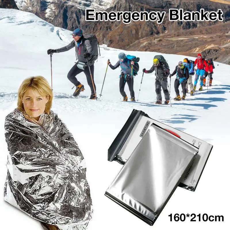 160*210CM Emergency Blanket Tear Resistant Windproof Sun Protection Thermal Insulation Blanket Blanket for Outdoor Survival