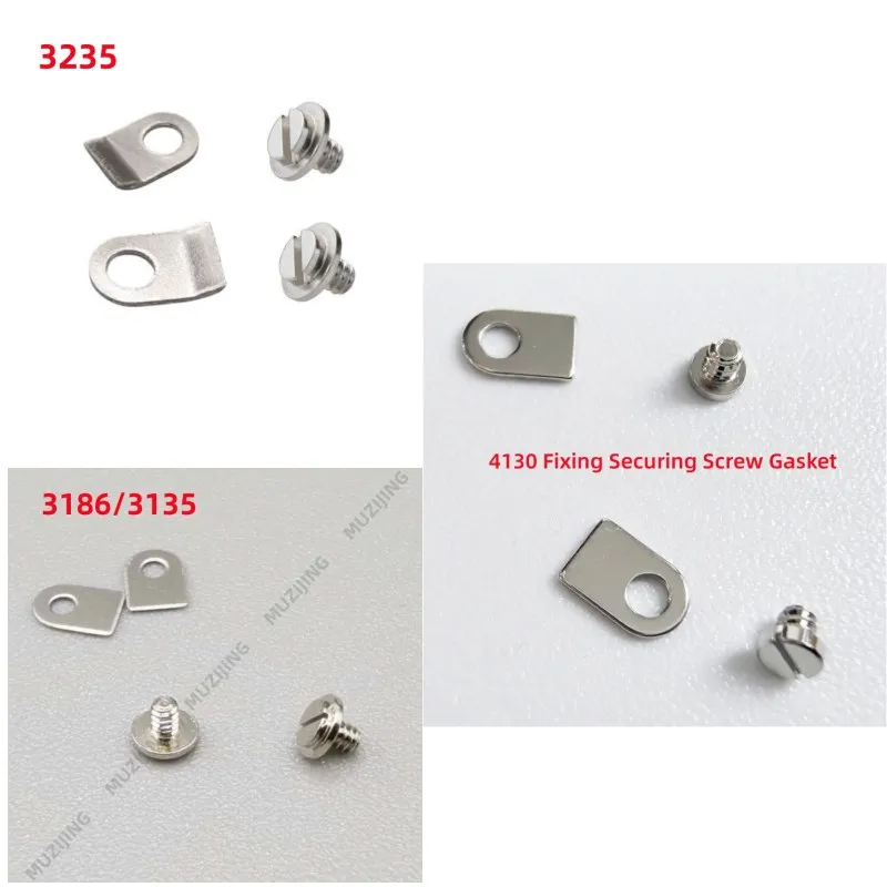 3135 Watch Movement Accessories Stainless Stee 4130 1Set Fixing Securing Screw Gasket Fit for Watch 3235 3186 3135 4130 Movement