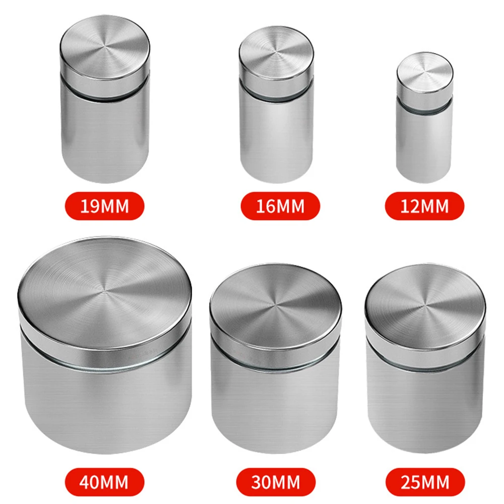 4-6pcs 201 Stainless Steel Advertising Glass Fastener 12-30mm Advertising Bracket Nail Advertising Board Fixing Screw Hardware