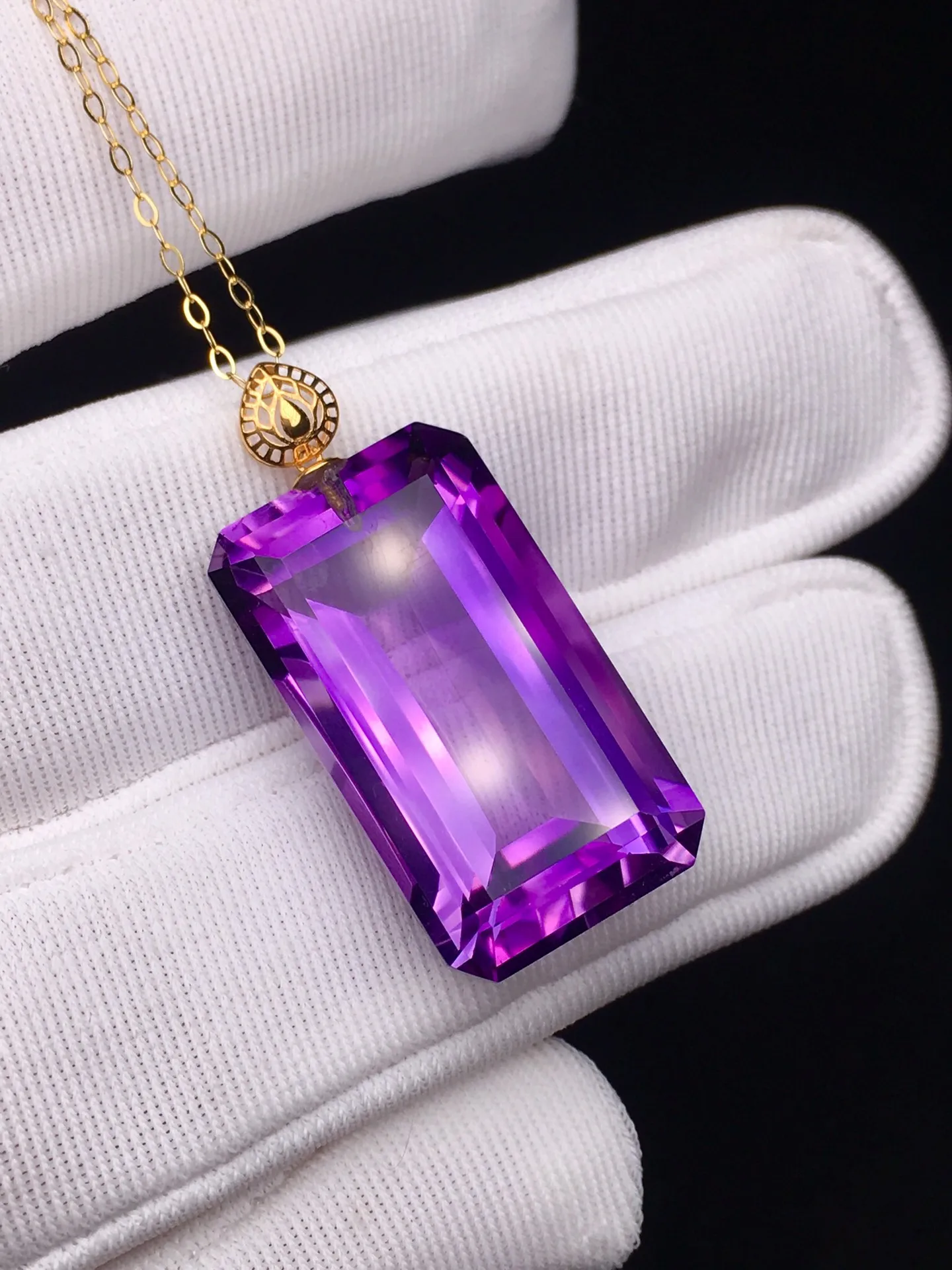 

Top Natural Purple Amethyst Pendant Necklace For Women Lady Healing Crystal Beads Love Gift 18K Gold Stone Jewelry Chains AAAAA