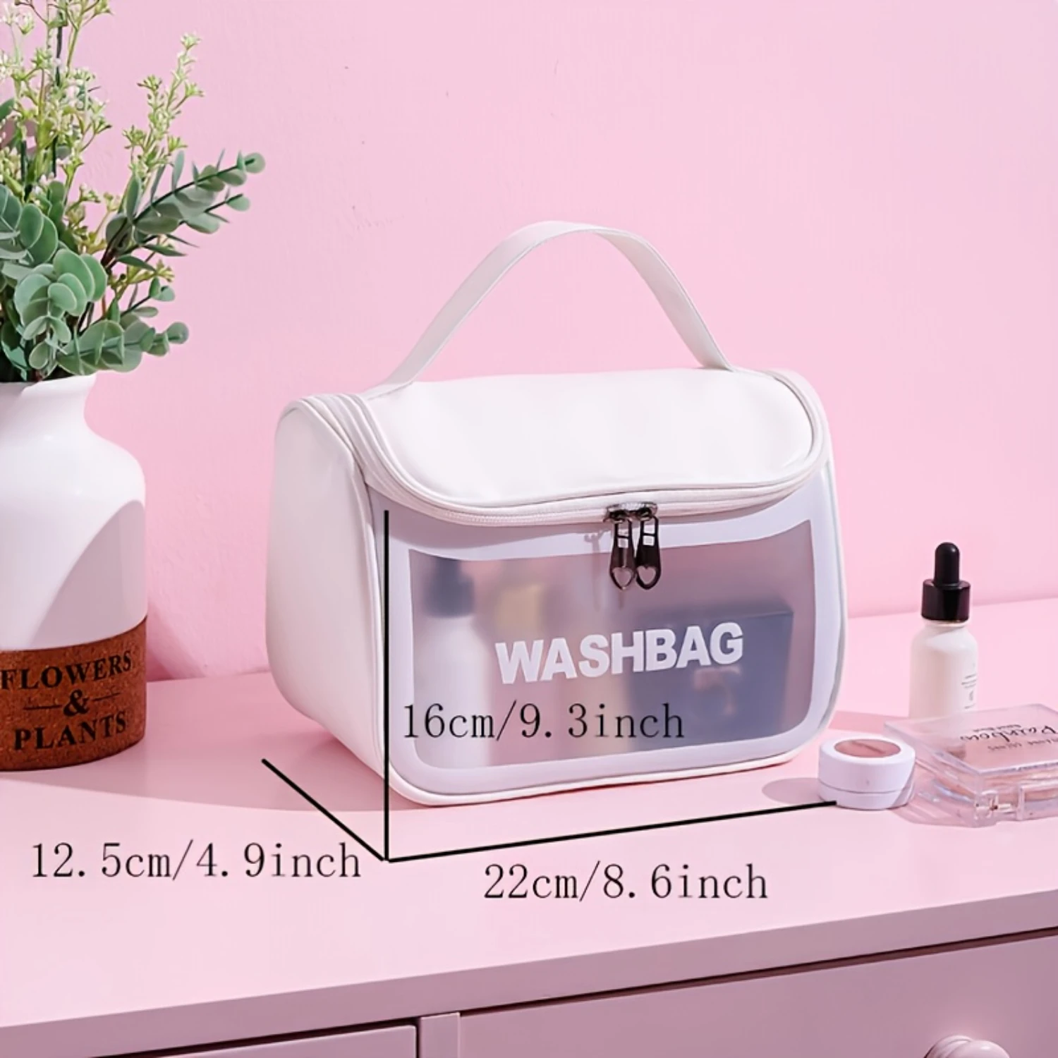 منظم أدوات الزينة للسفر الشفاف، حقيبة مستحضرات تجميل محمولة مقاومة للماء من مادة PVC، حقائب أدوات الزينة للنساء والرجال