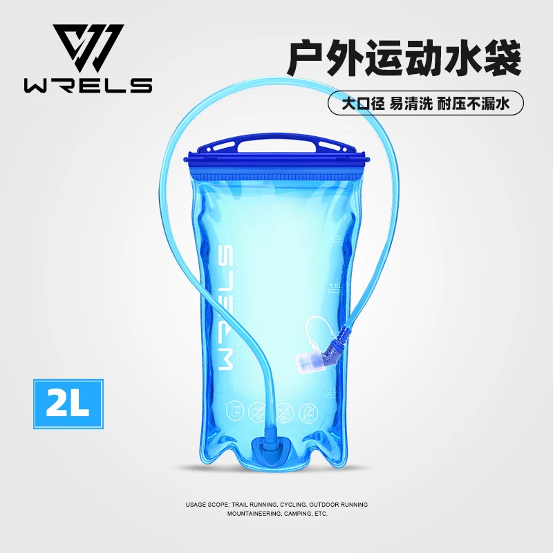 WRELS faltbare Silikon-Wasserflasche im Freien, Reisen, Sport, Laufen, Radfahren, Wasserkocher, Wasserflasche, BPA-frei, 500 ml, mit Strohhalm