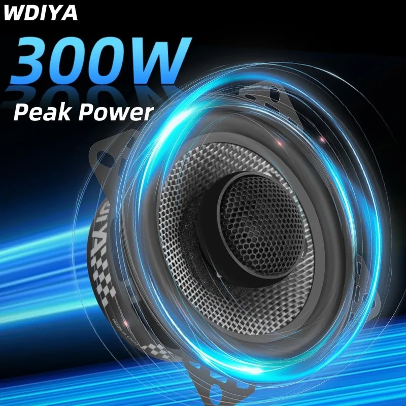 2Pcs 4 Inch Car Coaxial Speaker Peak 300W Carbon Fiber Basin Audio Speaker 4Ohm High Power HIFI Full Frequency Audio Accessories