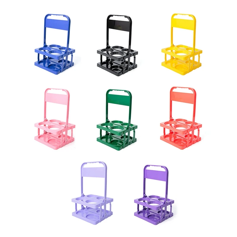 4 Löcher faltbarer Kunststoff-Getränke träger, wieder verwendbarer Getränke halter mit Griff tragbarer Getränke halter