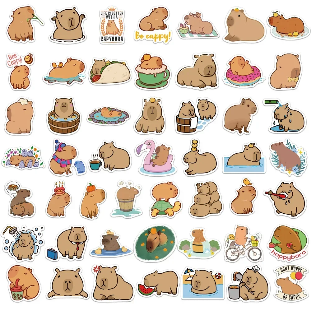 10/30/50PCS Cartoon Cute Animals Plump Capybara Graffiti Stickers Scrapbook Laptop Phone Luggage Diary Waterproof Sticker Toys