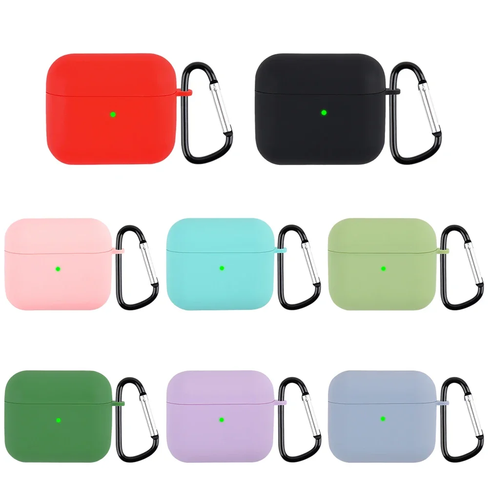 3rd Gen Earphone Case for AirPods 3 Apple Earphone Protective Case with Hook Hole Silicone Airpods Case Cover Earbuds Ear Pads