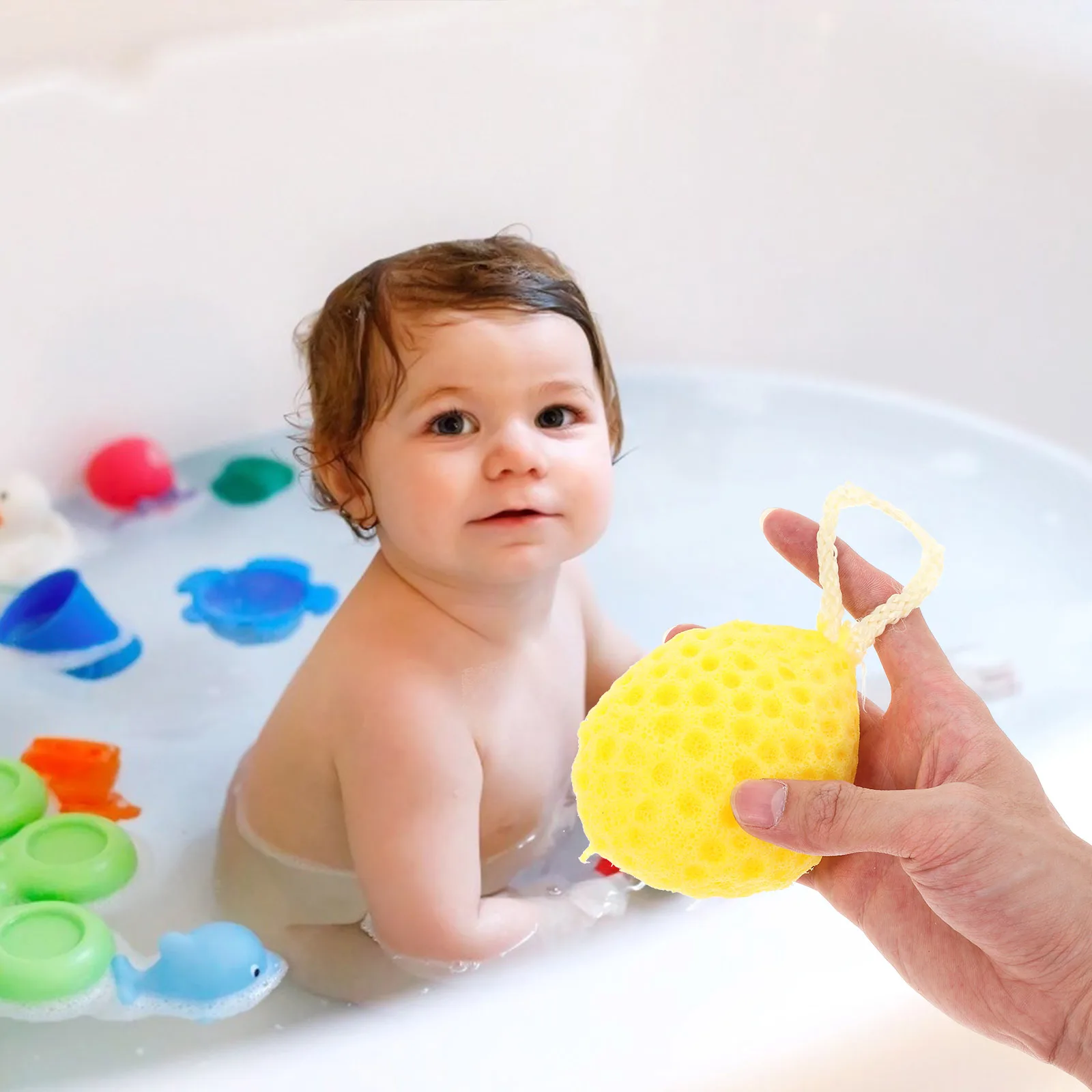 

6pcs Drop-Shaped Natural Sponge For Bath Exfoliator Body Scrubber Non-Latex Sponge Skin Safe Tool