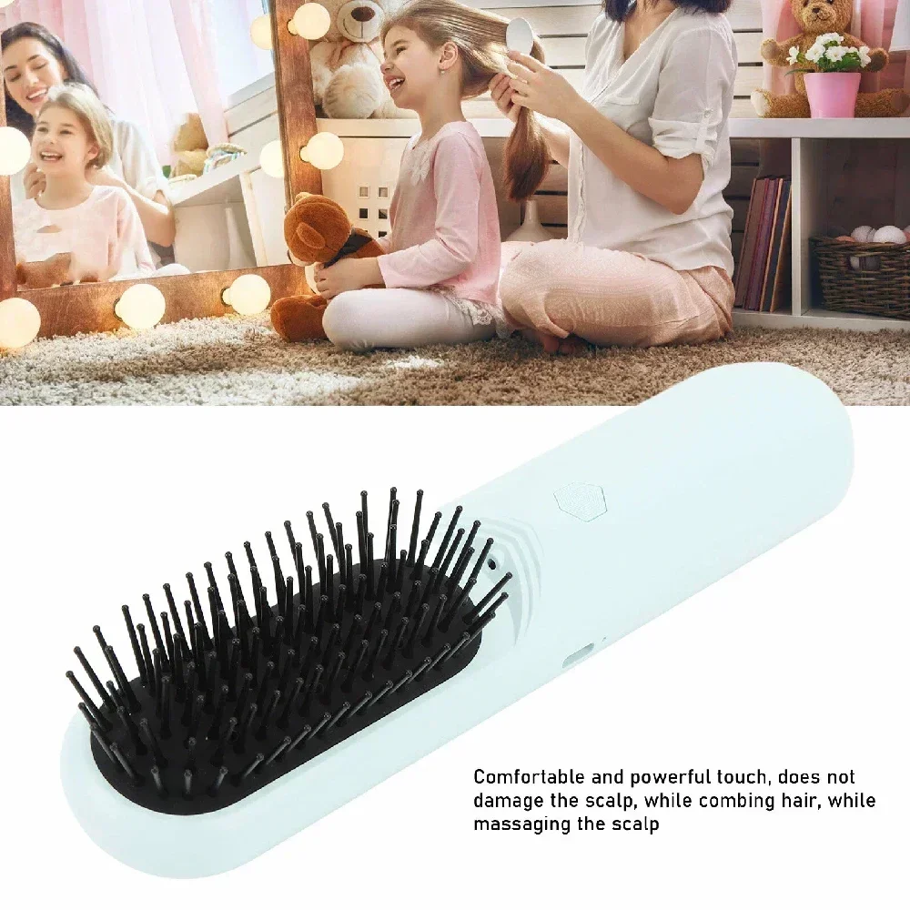 Steam Electric Hair Straightening Brush, Air Cushion Spray Massage Detangler Comb for Frizzy Damaged Hair Styling & Care view 5