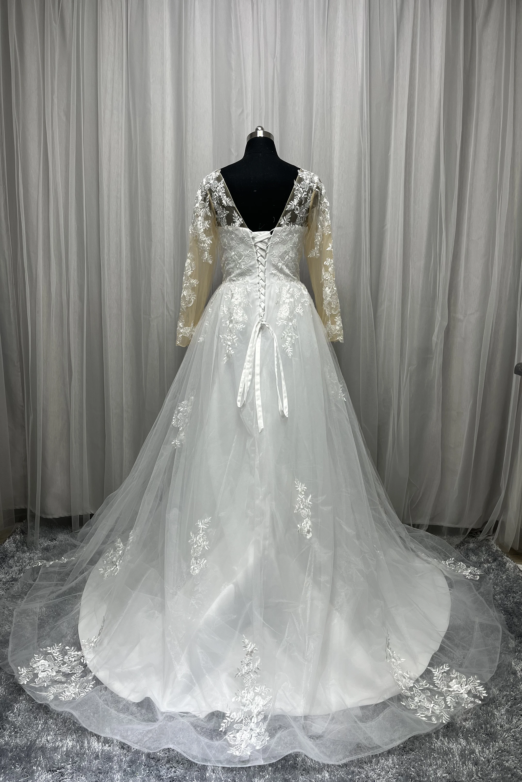 MYYBLE Custom Made dantel aplikler A-Line gelinlik kadınlar için uzun kollu gerçek fotoğraf 2023 gelin kıyafeti Vestidos De Wedding