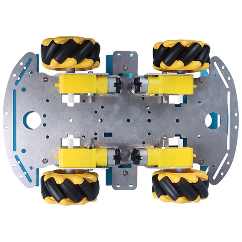 Inteligentny Robot zestaw samochodowy na cztery koła Smart Mecanum jednowarstwowe samochód ze stopu aluminium podwozie do samodzielnego zestaw montażowy wymiany samochodu