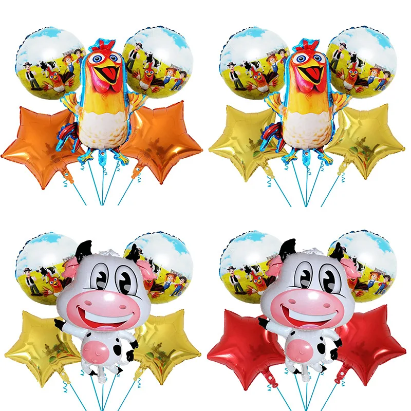 New Happy Farm Aluminum Film Balloon Set Birthday Party Decoration