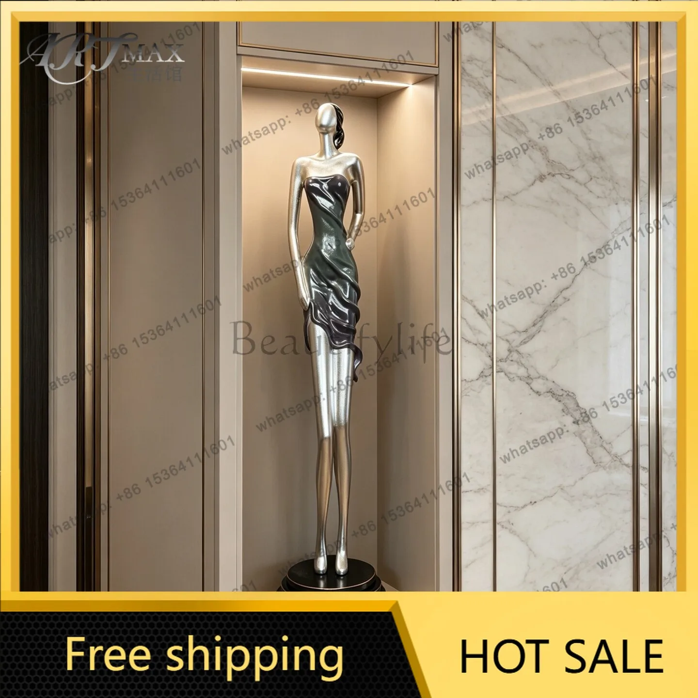 Italian minimalist abstract figure ornaments, high-end light luxury sculpture decorations
