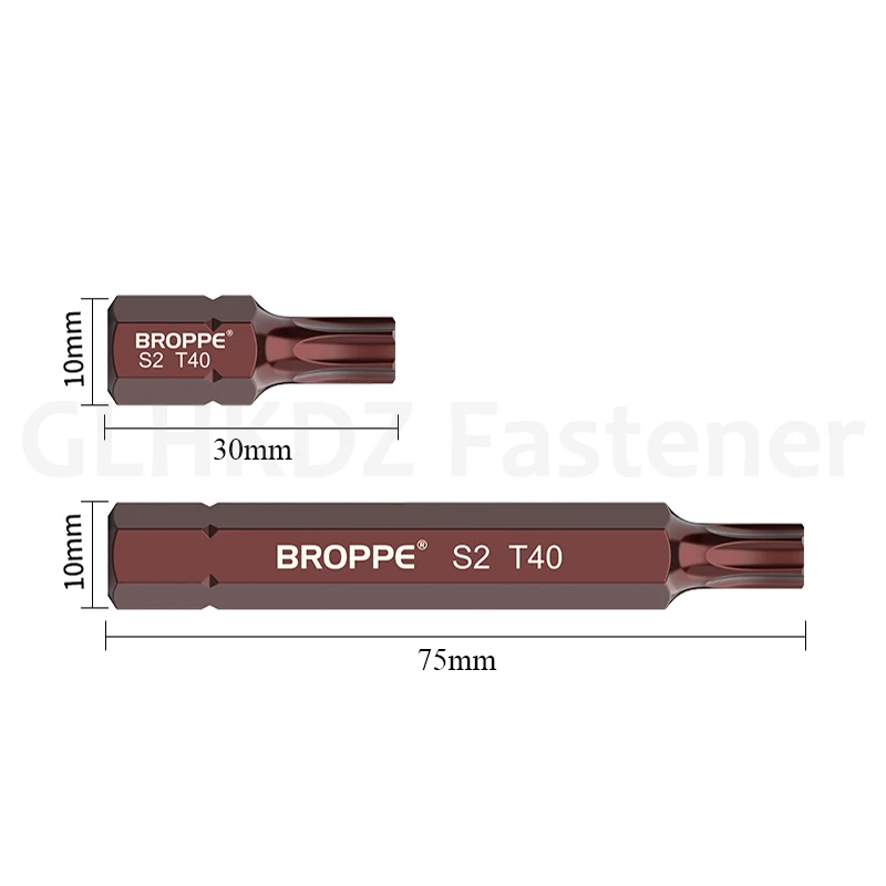 30/75mm Torx Screwdriver Bit Set 10mm Hex Shank Impact Socket Bit Magnetic Impact Bit 6-Point Torx Bit T20-T55
