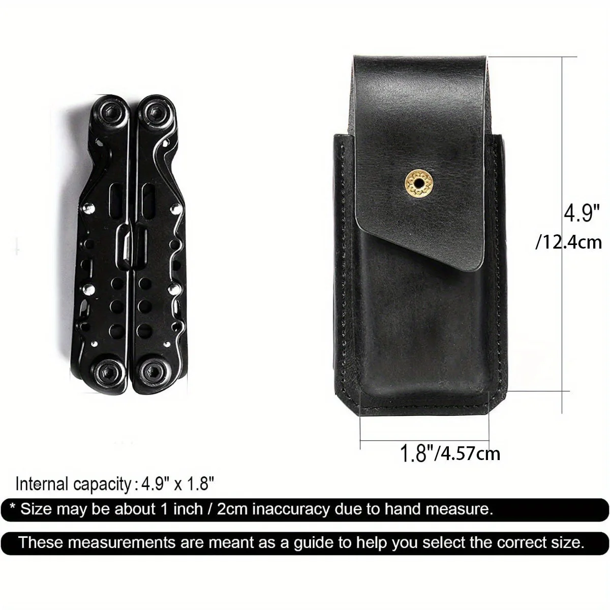 EDC Folding Cowhide Knife Cover Outdoor Waist Hanging Belt Camping Knife Cover Functional Tools Flashlight Kit