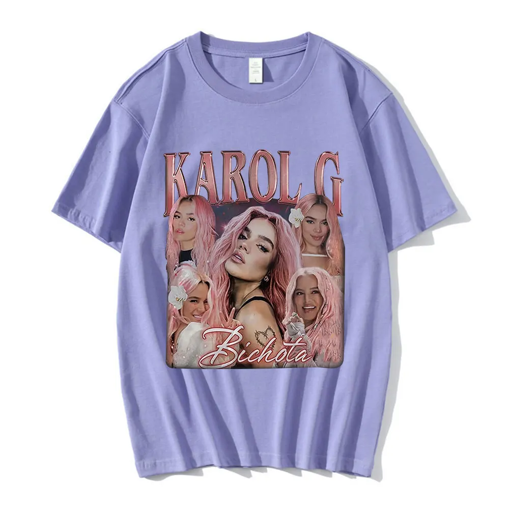 Karol G Bichota Graphic T-shirt Fashion Harajuku Hip Hop Short Sleeve T Shirts Men Women\'s Clothes Oversized T-shirts Streetwear