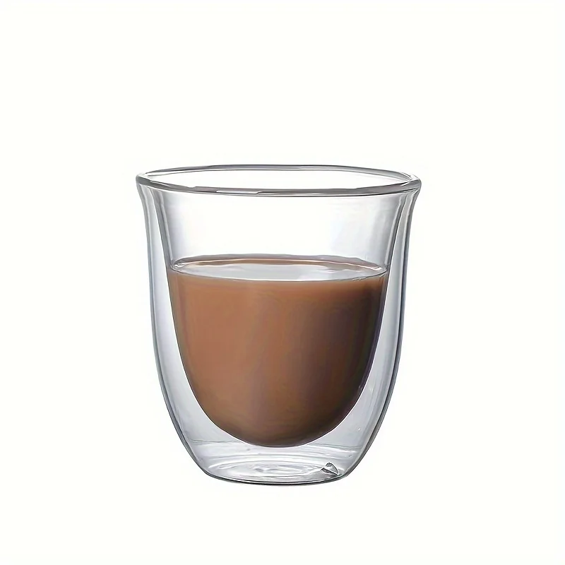 Insulated Espresso Cups,Set of 6 (2.7oz, 80 ml),Glass Coffee Mugs,Espresso Cups,Double Wall Glass Cups,Latte Cups,Espresso Glass