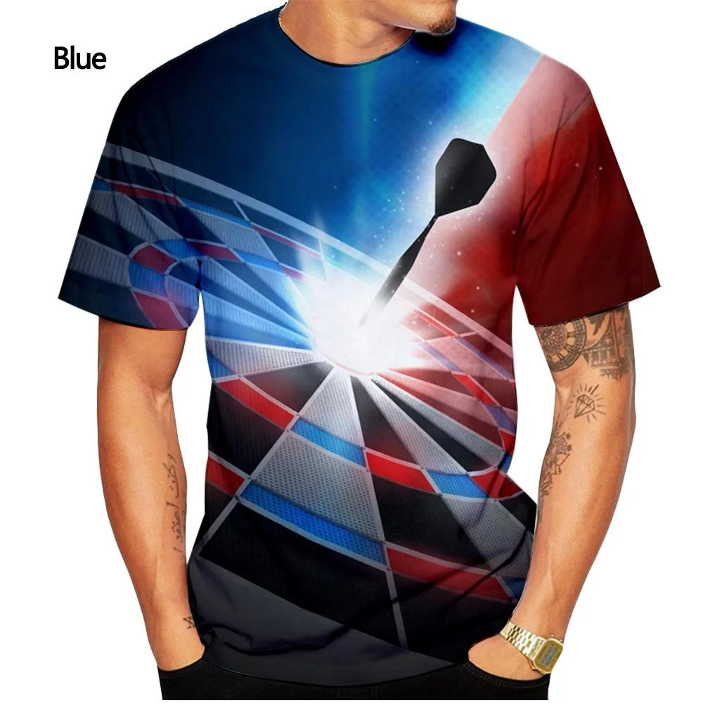 New Fashion Darts Throwing Game 3D Printed T-shirt Men's and Women's Summer Casual Short Sleeve Darts Board Shirt Top