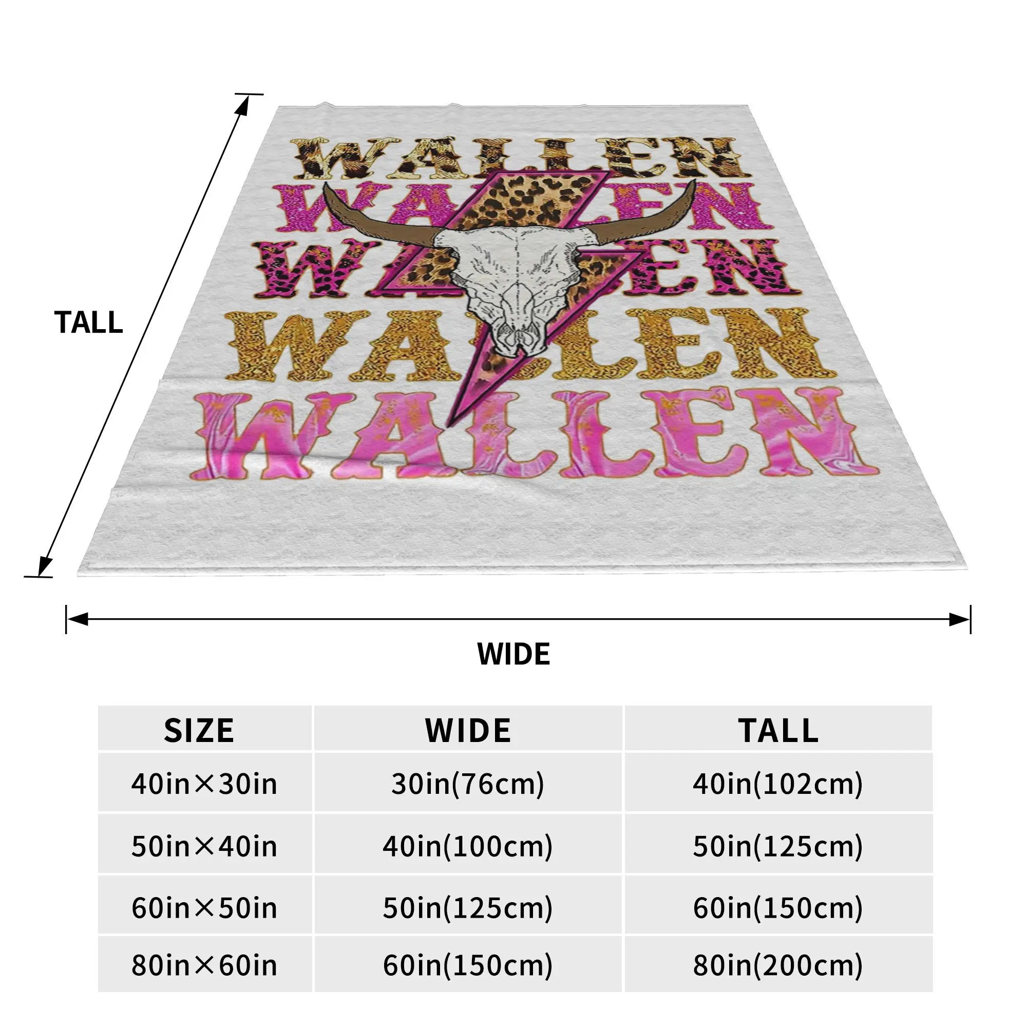 Morgan Wallen Bull Skull Blanket Soft Warm Flannel Throw Blanket Bedding for Bed Living room Picnic Travel Home Couch