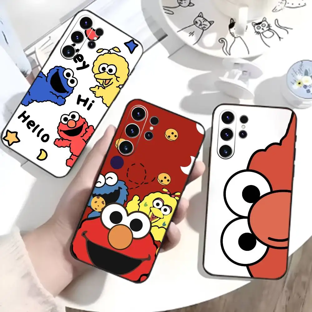 

Cartoon S-Sesames-u-Streets Phone Case For Samsung S26,S25,S24,S23,S22,S21,S20,Plus,Fe,Lite,Others Black Cover