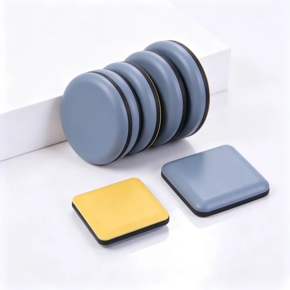 8Pcs Thick Rubber Furniture Leg Protector Pads Round Square Self Adhesive Sliding Pad Wearproof Floor Protection for Furniture