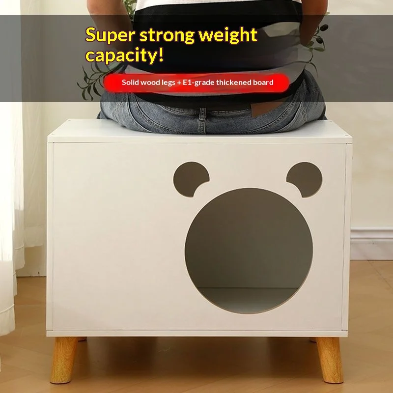 Living Room Cabinet Small Solid Wood Cat House Bedside Storage Cabinet Nightstand Drawers Dresser Pet Friendly Furniture view 3