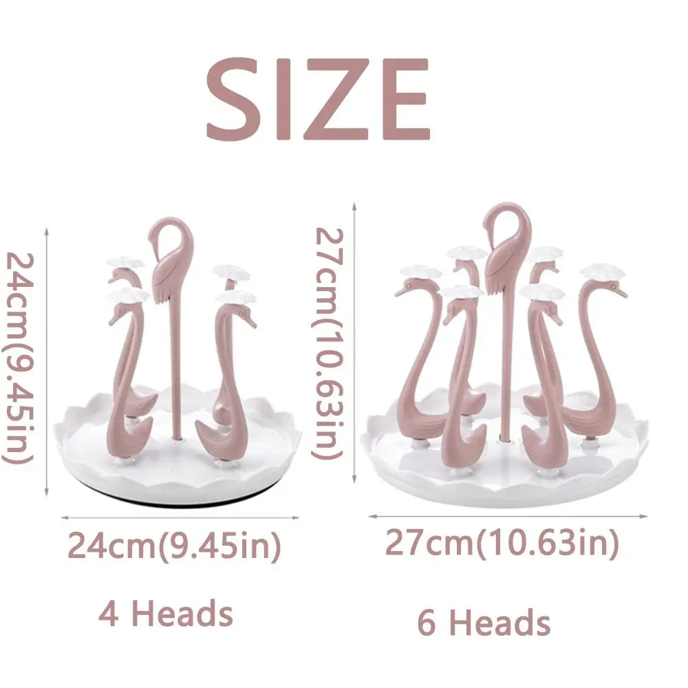Creative Rotatable Cup Holder 4/6 Heads Plastic Cup Support Frame Center Handle Detachable Mug Dryer Rack Cup Accessories